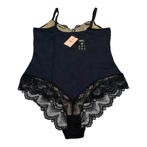 Pinsy Sculpting Lace Shapewear Bodysuit 1X BLACK NEW TAGS‎ NWT - Picture 7 of 9